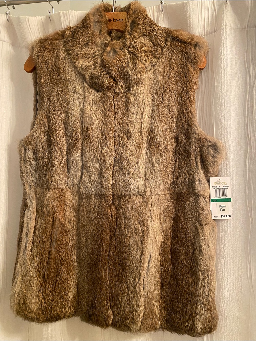 Michael Michael Kors rabbit fur vest Large NEW NWT